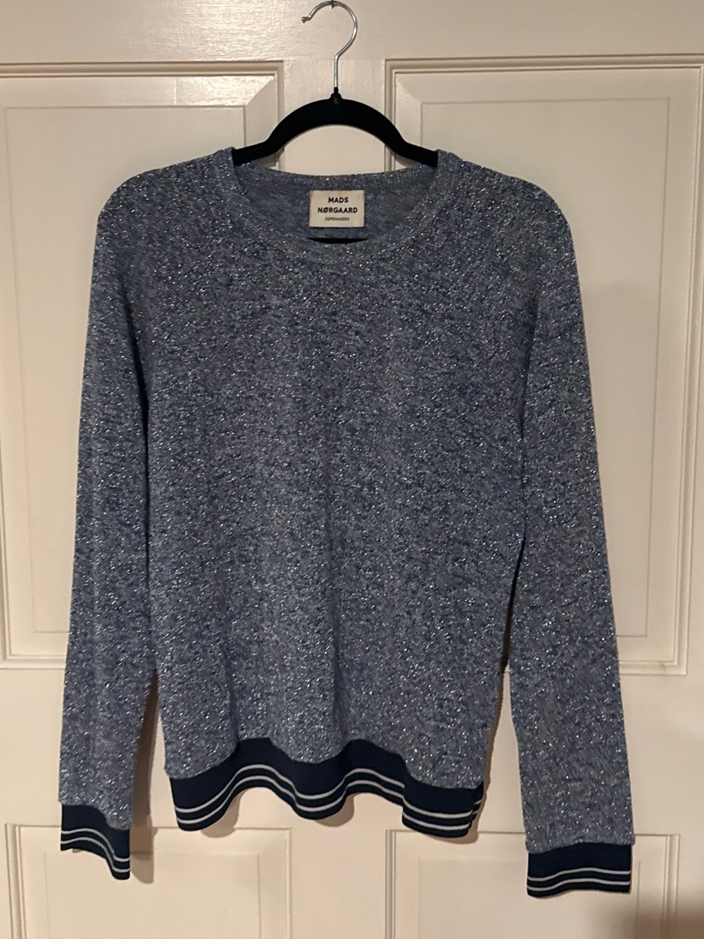 Mads Norgaard Raw Glitter Y2K On Trend Scandi Style Trilly Knit Sweater